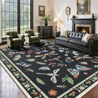 Alfombra Yarooge 203x254 Cm Lavable Antideslizante Negro Oscuro