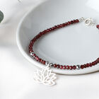 Pulsera Flor de Loto de Plata Con Granate