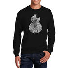 Sudadera De Cuello Redondo Word Art Para Hombre - Rock Guitar Head - Negro