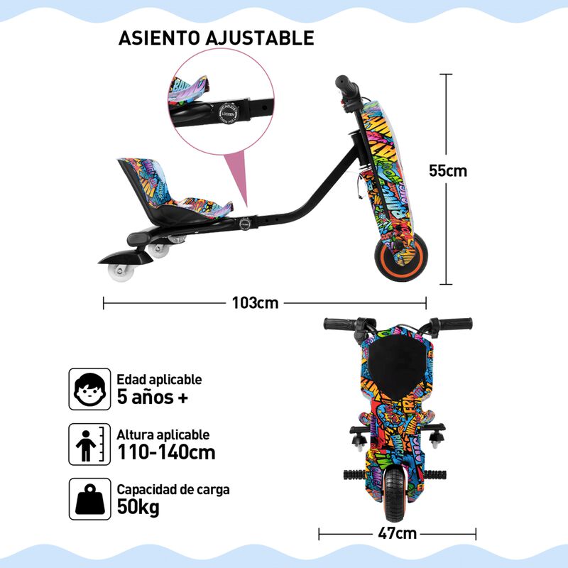 Triciclo Eléctrico Honey Whale MZ008 Multicolor... image number null