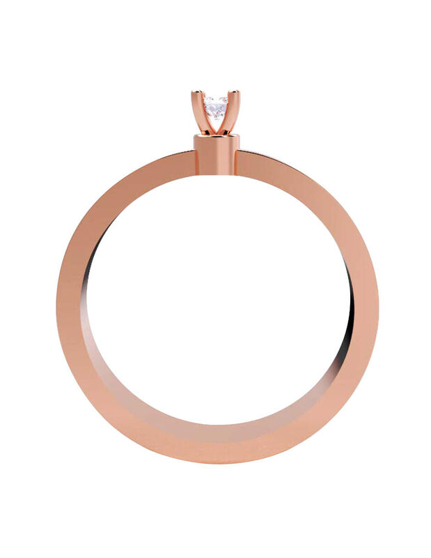 Anillo de Compromiso en Oro Rosa 14K con Circon... image number null