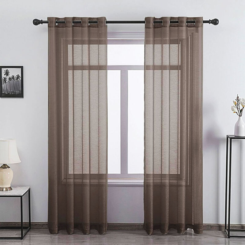 Cortinas Transl&uacute;cidas 2 Paneles 140x220 cm Colo... image number null