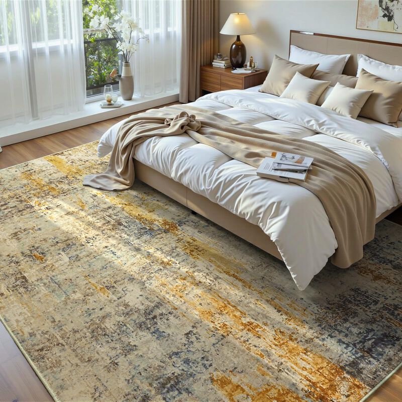 Alfombra Ompaa 6x9 Beige Lavable Boho Antidesli... image number null