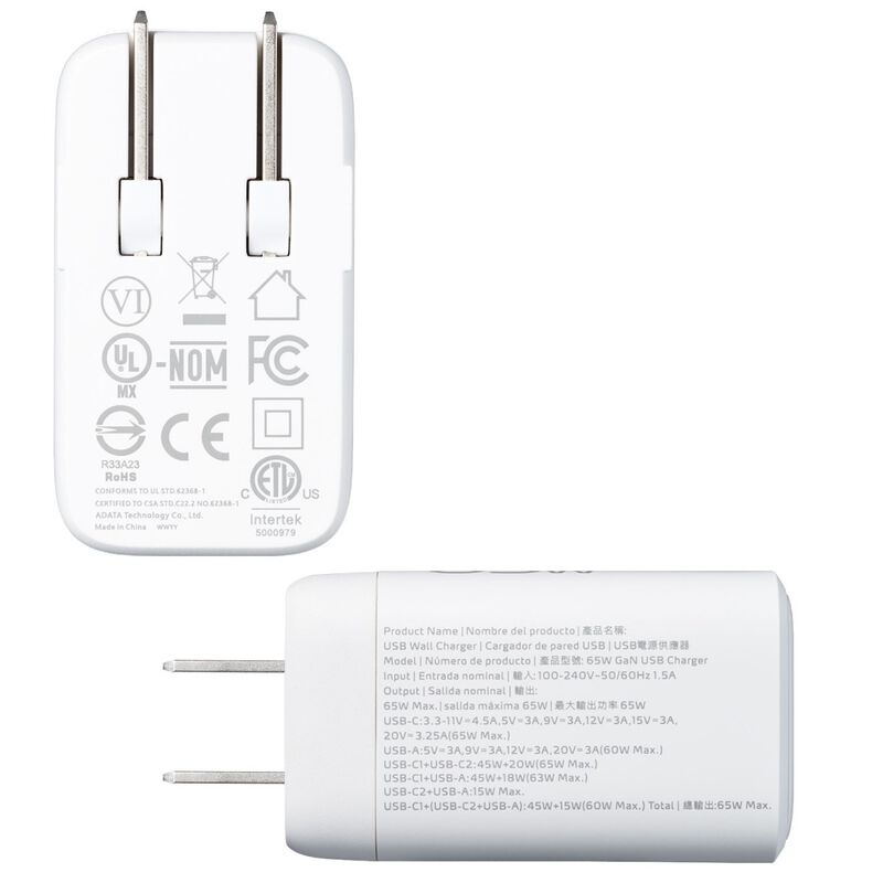 Cargador Ac Adata 65w Gan Universal Usb-c Para ... image number null