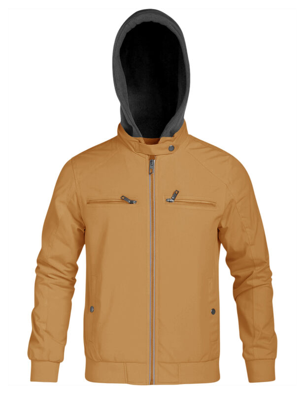 Chamarra Boomber Mujer Cuello Redondo Con Gorro image number null