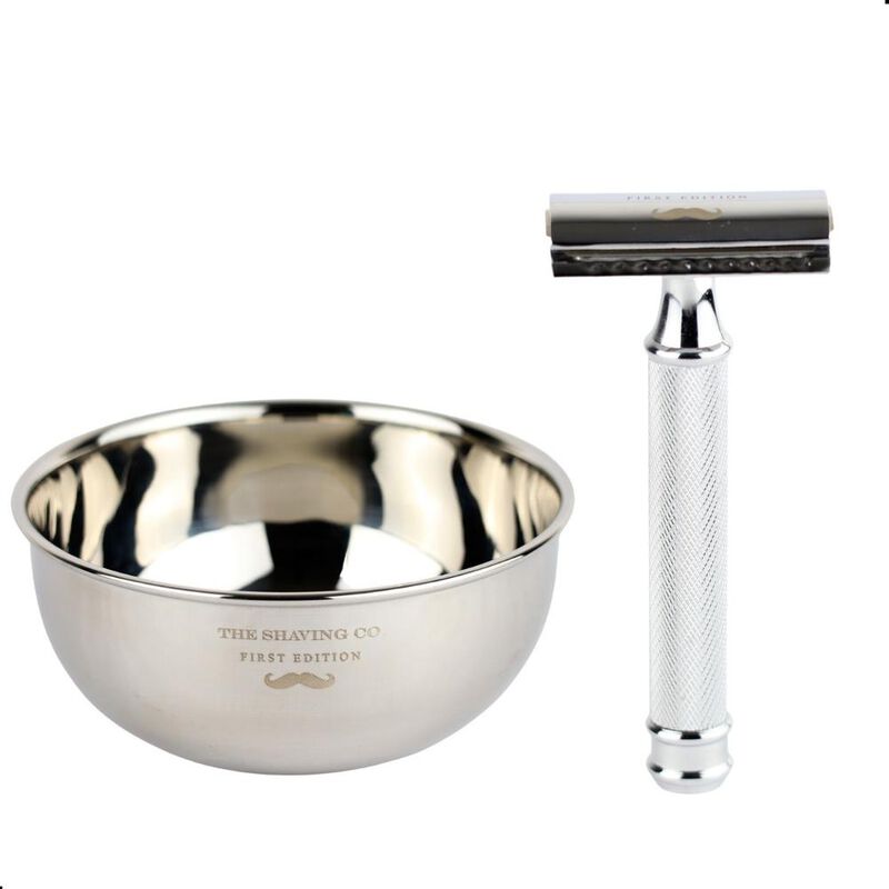 Kit Afeitado Rastrillo Acero + Vasija Acero The... image number null