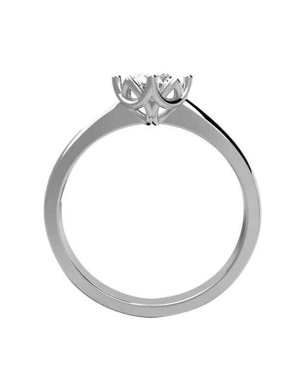 Anillo de Compromiso en Oro Blanco 10K con Circ... image number null