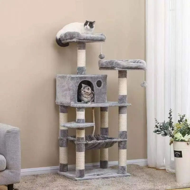 Torre para Gatos 1.5 m con Hamaca, Rascador y M... image number null