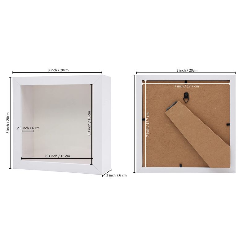 Caja De Sombras Wanlian 18x18x6 Cm Blanca, 2,3"... image number null