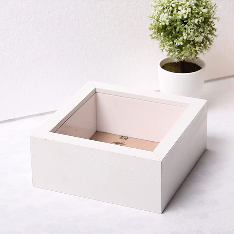 Caja De Sombras Wanlian 18x18x6 Cm Blanca, 2,3"... image number null