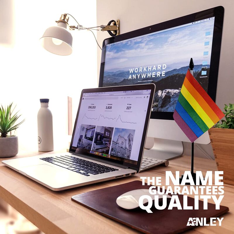 Juego De Banderas De Escritorio Anley Rainbow D... image number null