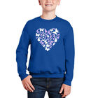 Sudadera De Cuello Redondo Word Art Para Ni&ntilde;o - Coraz&oacute;n de Mariposa - Azul Rey