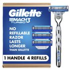 M&aacute;quina De Afeitar Gillette Mach3 Turbo, 1 Mango Y 4 Cartuchos