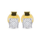 Aretes De Oro Amarillo Con Platinado 10K Con 9Pts De Diamante