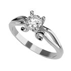 Anillo de Compromiso de 14K con Diamante de Laboratorio 0.20 CT F VS1 Talla 4.5 ORO BLANCO 14K&ndash; / FJ843-20-14W-LG-45