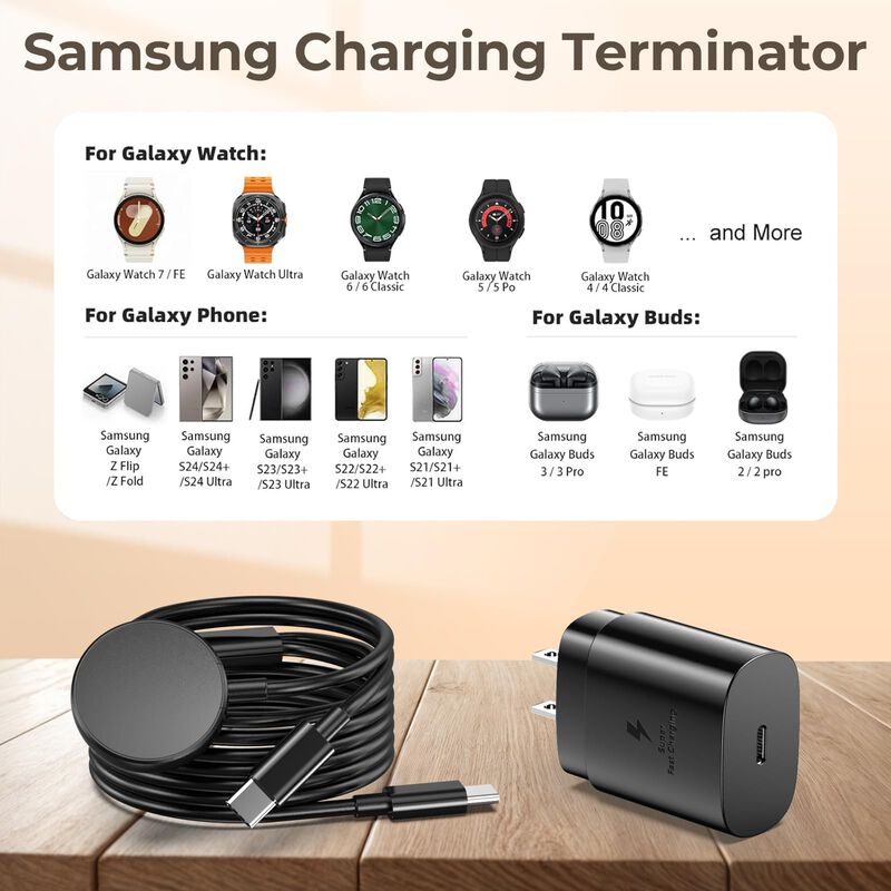 Cargador 2 En 1 Amasuki Para Samsung Watch, 25 ... image number null