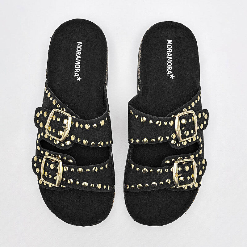 Moramora sandalia piso para mujer negro cod 141... image number null