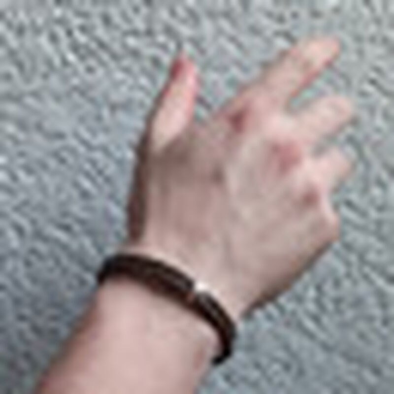 Pulsera de Piel Caf&eacute; Para Hombre con Rondel de ... image number null