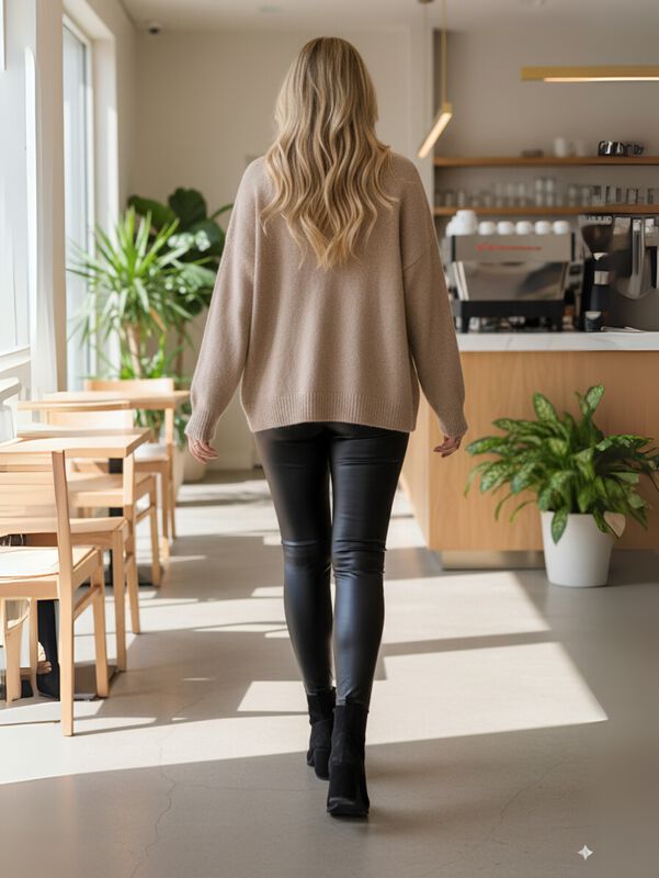 Set de 3 Leggins Cuero Afelpado Interior Strech... image number null