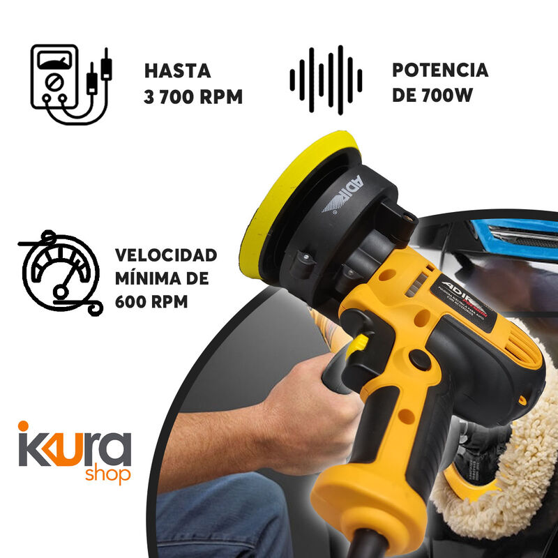 Pulidora Eléctrica Para Auto 700W 14 Accesorios... image number null