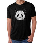 Camiseta Mezcla Premium Word Art Para Hombre - Panda - Negro