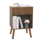 Mesita De Noche Fultyle Mid Century Modern Con Caj&oacute;n Y Almacenamiento