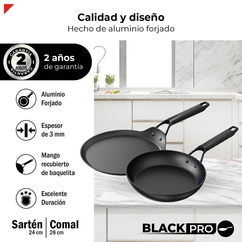 Set Sart&eacute;n 24 cm Y Comal 26 cm Aluminio Forjado... image number null