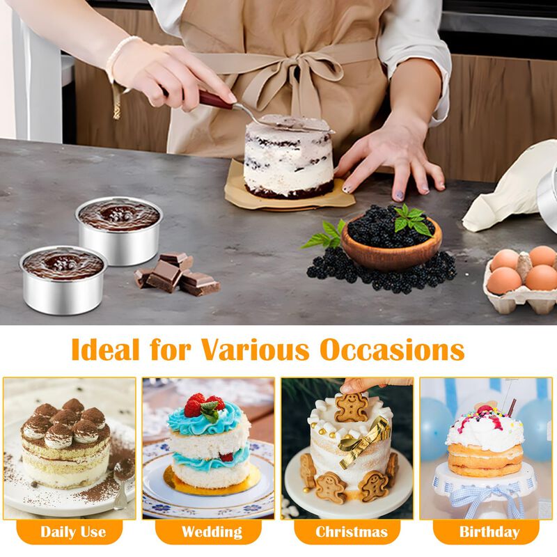 Molde Redondo P&P Chef 10 cm, Juego de 3, Acero... image number null