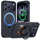 Funda Enlafavo Para Iphone 17 Pro Max Negra Con Soporte Giratorio 360&deg;