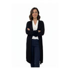 Love Tree Talla Grande/L Cardigan Ligero Liso Largo Abertura Lateral Sueter color Negro