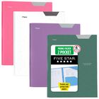 Carpeta De Pl&aacute;stico Five Star De 5 Estrellas, Paquete De 4 Colores Surtidos