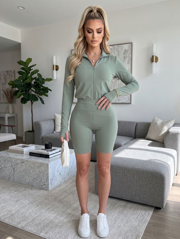 Conjunto 3 Piezas Para Mujer, Top, Chamarra Y S... image number null