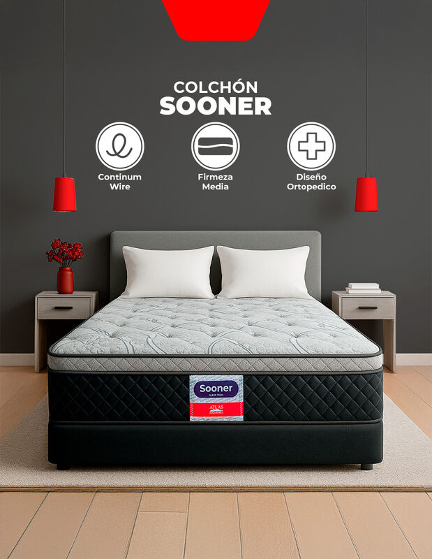 Colch&oacute;n King Sooner Atlas Sooner + Almohada Atl... image number null