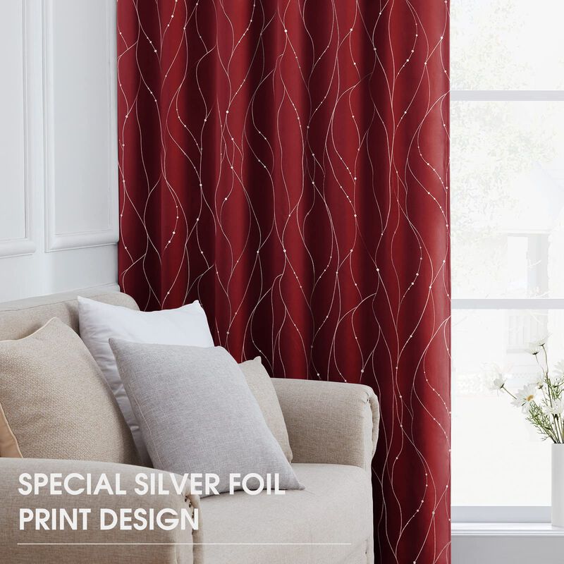 Cortinas Opacas Homeideas, Color Burdeos, 132 X... image number null
