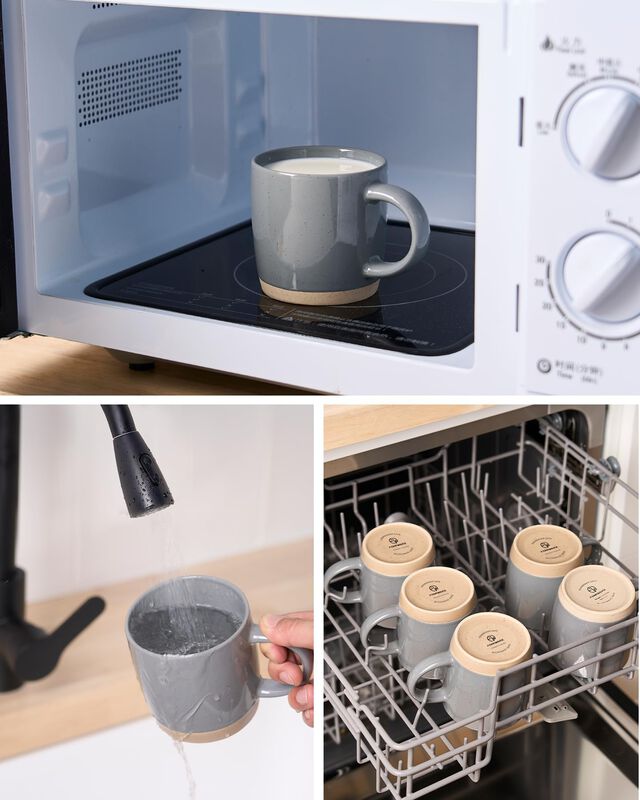Tazas De Caf&eacute; Famiware 370 ml, Juego De 8, Gris... image number null