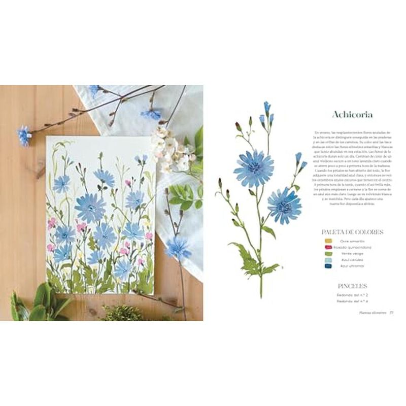 Flores silvestres a la acuarela. Manual de pint... image number null