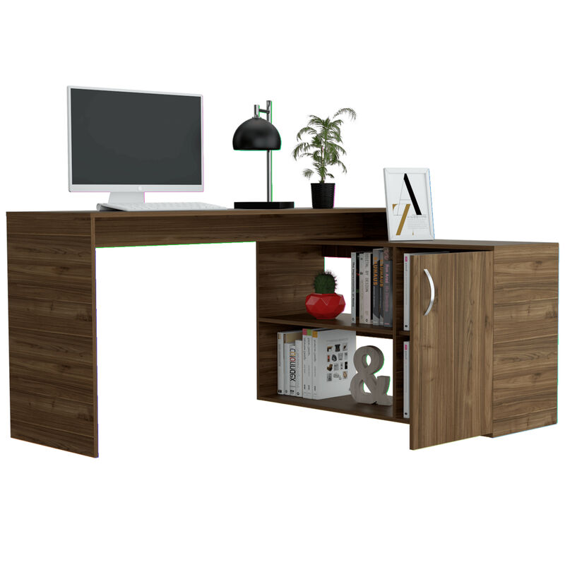 Escritorio En L Moscú, Castaño, Con Un Cajón Vi... image number null