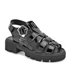 Moramora Sandalia para niña negro charol