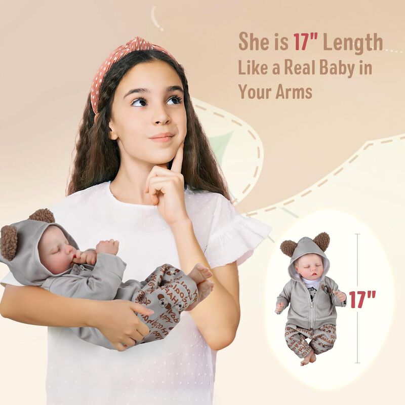 Mu&ntilde;eca Reborn Jizhi Realistic Girl De 43 Cm Con... image number null