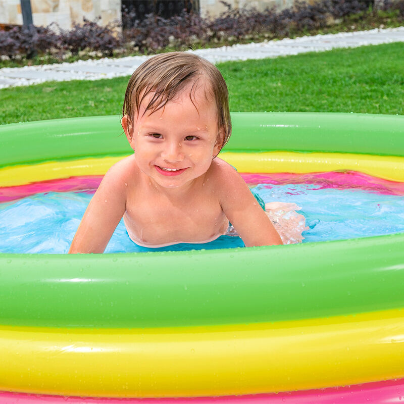 Alberca Inflable Redonda 3 Anillos Verde Amaril... image number null