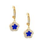 Aretes Tr&eacute;bol Chapa de oro 18k Zvezda