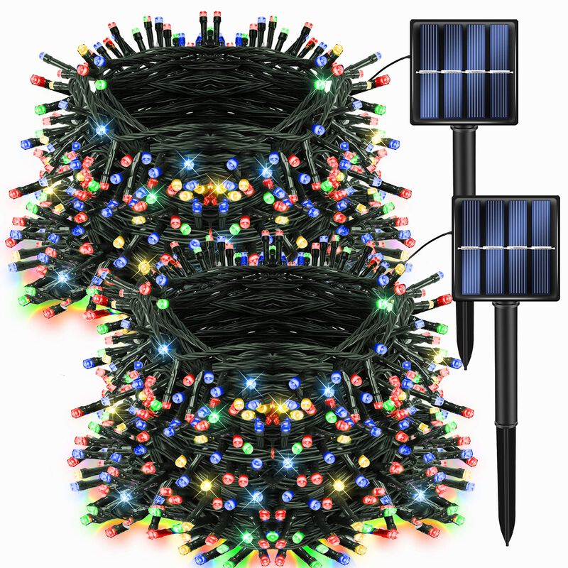 Cadena De Luces Solares Navide&ntilde;as Para Exterior... image number null
