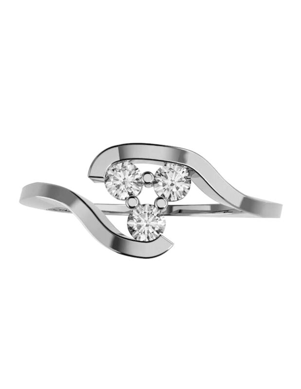 Anillo de Compromiso en Oro Blanco 14K con Circ... image number null