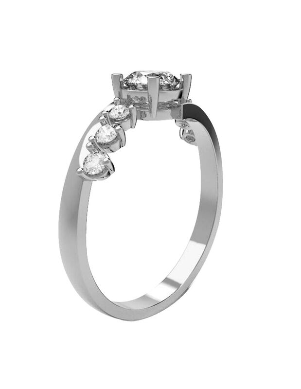 Anillo de Compromiso de 14K con Diamante de Lab... image number null