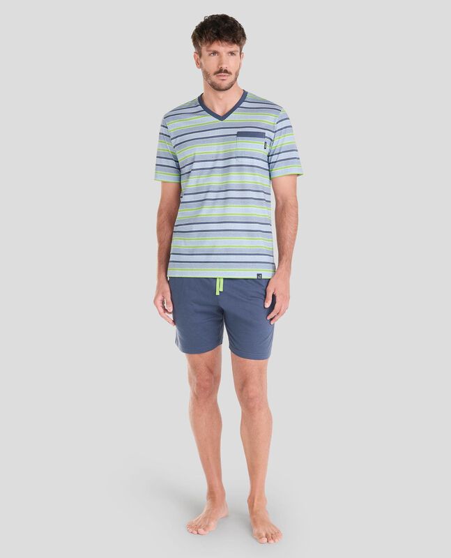 Pijama de Rayas Verdes Verde image number null