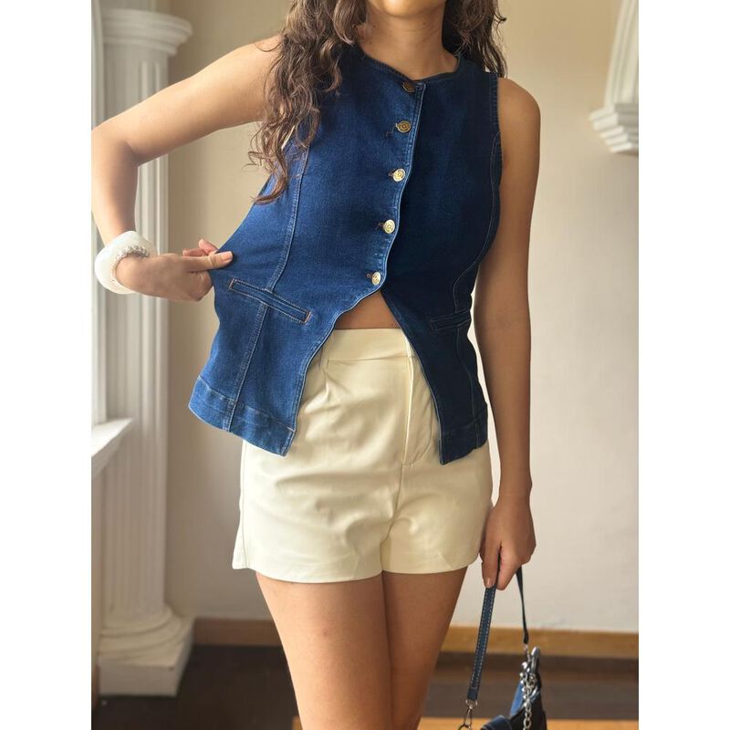 Chaleco de mezclilla image number null