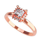 Anillo de Compromiso en Oro Rosa 14K con Circonia -  Talla:10/ FJ581-14R-CZ-10