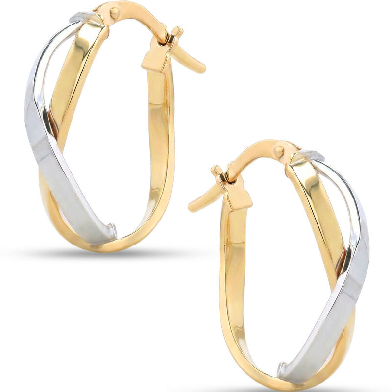 Arracadas Bicolor Oro 10k Elegantes | Bizzarro image number null