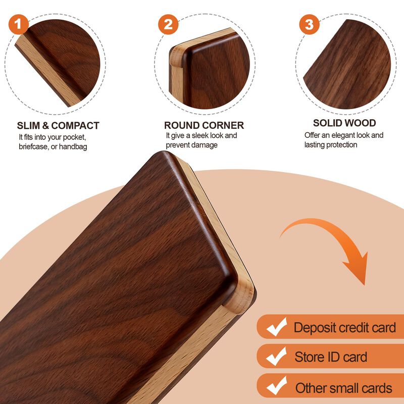 Portatarjetas De Madera Yoyai 11 &times; 7 &times; 1,1 cm C... image number null