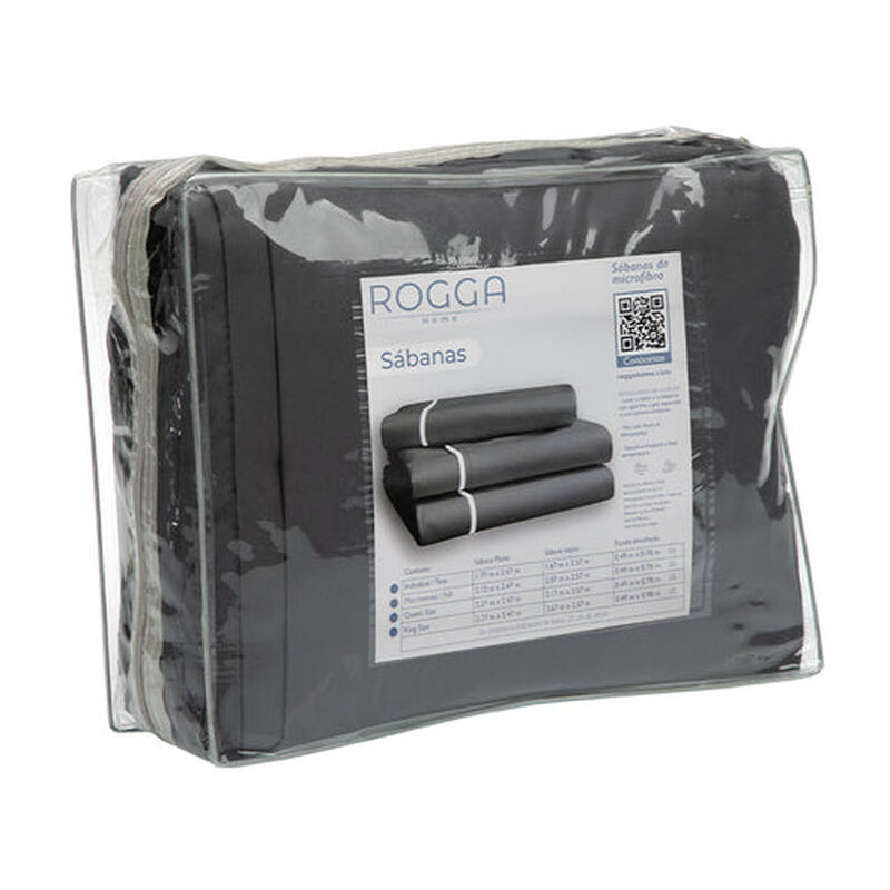 Juego de S&aacute;banas Queen Size Royal Touch Gris Ox... image number null